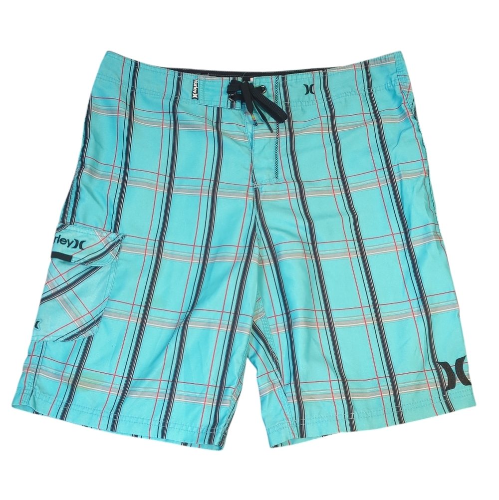 Hurley DC Plaid Aqua Board Shorts